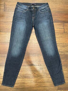 Divine Rights of Denim Skinny Jeans Women’s 30 Dark Wash Ankle Zip Stretch